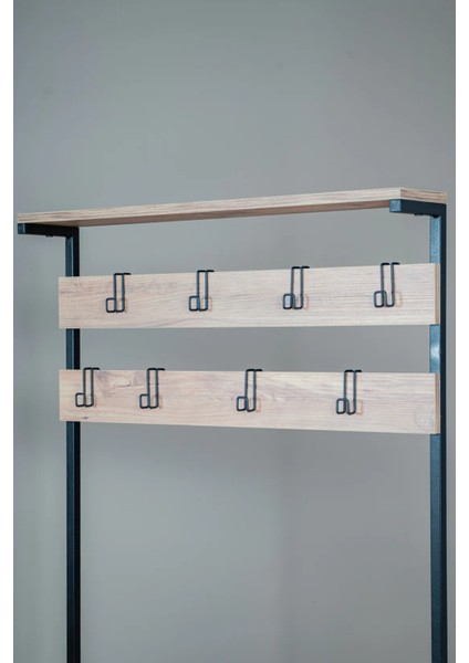 Metal Gövdeli Portmanto ve Ayakkabılık – Ahşap Raflı Çok Amaçlı Askılık Dolabı (85X35X170 Cm) indirimleri