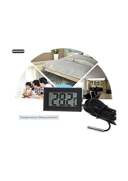 Dijital Lcd'li Problu Termometre - 5 Adet modelleri