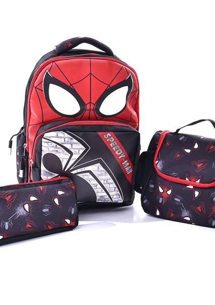 Süper Kahramanlar Temalı Erkek Çocuk Okul Çanta Seti ( Okul Çantası - Beslenme Çantası - Kalemlik )