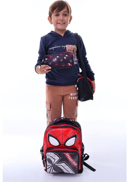 Süper Kahramanlar Temalı Erkek Çocuk Okul Çanta Seti ( Okul Çantası - Beslenme Çantası - Kalemlik ) modelleri