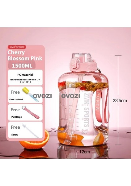 1.5l Büyük Kapasiteli Spor ve Fitness Pipetli Su Şişesi (Yurt Dışından)