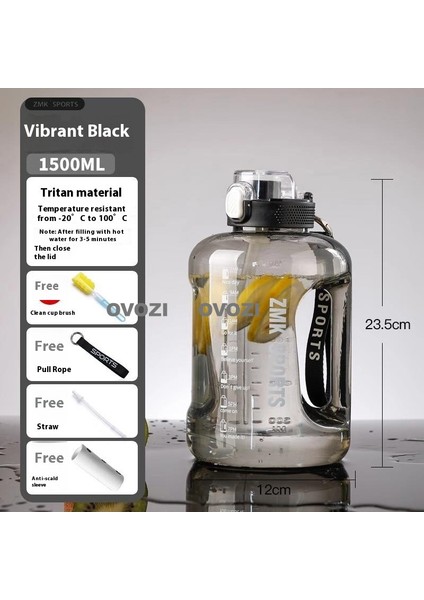 1.5l Büyük Kapasiteli Spor ve Fitness Pipetli Su Şişesi (Yurt Dışından)