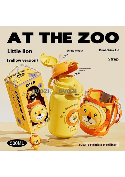 500ML Yüksek Değerli 316 Paslanmaz Çelik Öğrenci Çocuk Yalıtımlı Dak (Yurt Dışından)