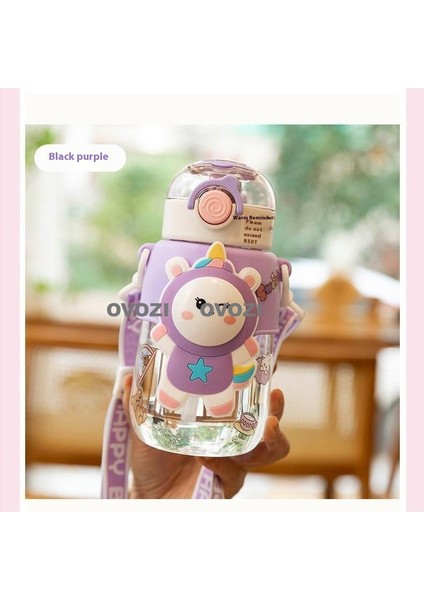 680ML Karikatür Yüksek Değerli Öğrenci Çocuk Pipetli Su Dağı (Yurt Dışından)