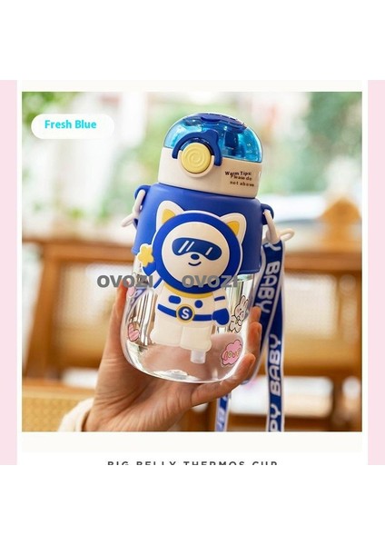 680ML Karikatür Yüksek Değerli Öğrenci Çocuk Pipetli Su Dağı (Yurt Dışından)