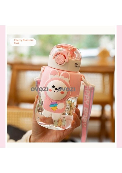 680ML Karikatür Yüksek Değerli Öğrenci Çocuk Pipetli Su Dağı (Yurt Dışından)