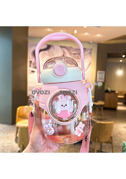 950ML Karikatür Yüksek Değerli Öğrenci Çocuk Pipetli Su Dağı (Yurt Dışından)