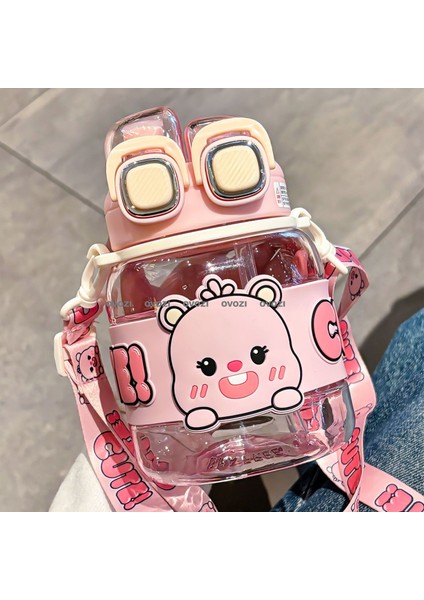 760ML Karikatür Öğrenci Çocuk Pipetli Kupa (Yurt Dışından)