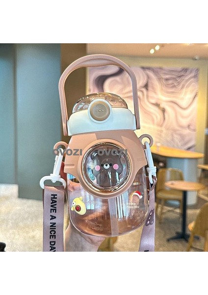 950ML Karikatür Yüksek Değerli Öğrenci Çocuk Pipetli Su Dağı (Yurt Dışından)