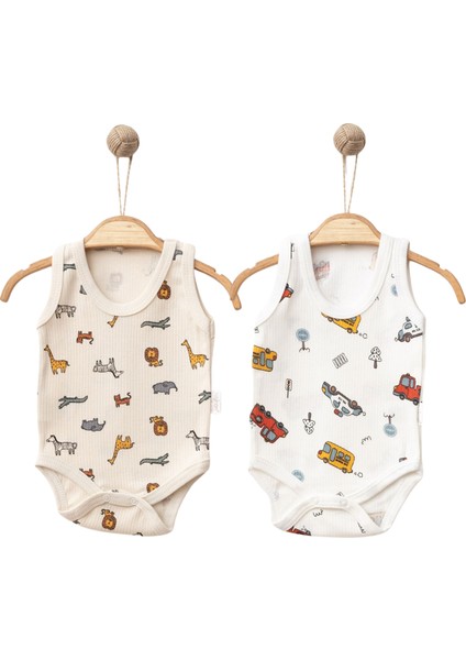 Erkek Bebek&çocuk Askılı Çıtçıtlı Badi 2’li Set – %100 Pamuk, Esnek ve Rahat