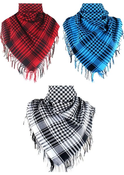 Pamuklu Puşi Otantik Kefiye Şal Büyük Boy 3'lü Set