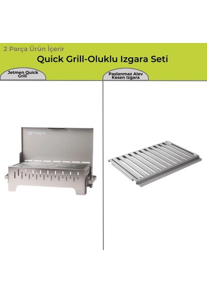 Quick Grill Mangal + Oluklu Izgara Seti