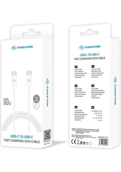 60W Type-C To Type-C Hasır Kablo