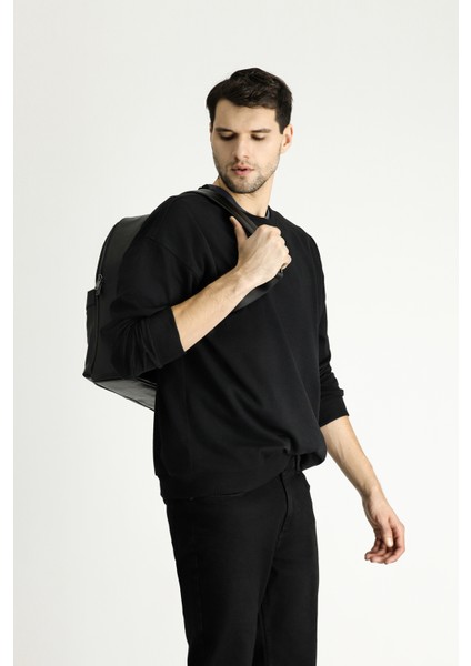 Bisiklet Yaka Oversize Pamuklu Sweatshirt fiyatları