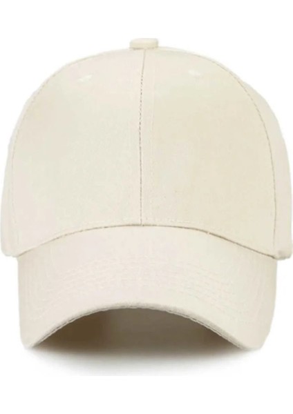 Unisex Ayarlanabilir Bej Spor Basic Şapka