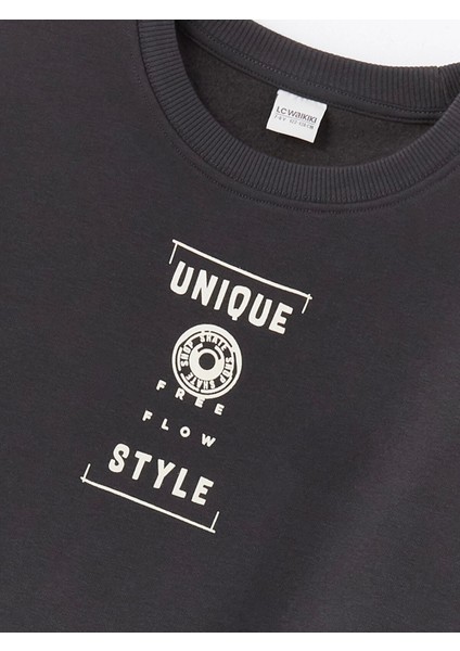 Lcw Kids Antrasit Bisiklet Yaka Erkek Çocuk Kalın Sweatshirt modelleri