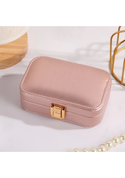 Deri Seyahat Takı Bijuteri Mücevher Kutusu Organizer Düzenleyici 20CM Pembe Ithal Ürün modelleri