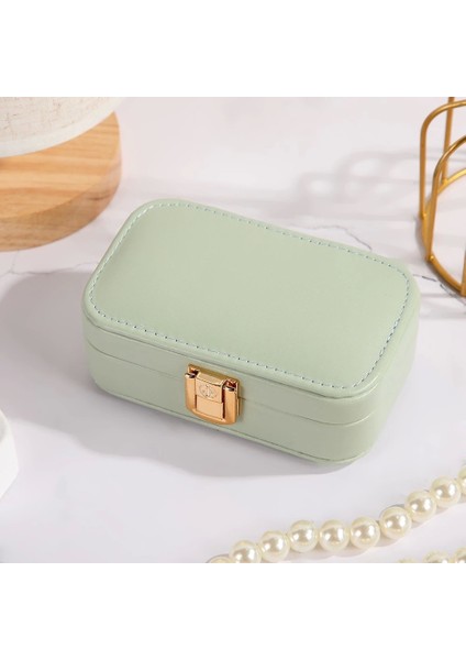 Deri Seyahat Takı Bijuteri Mücevher Kutusu Organizer Düzenleyici 20CM Yeşil Ithal Ürün modelleri