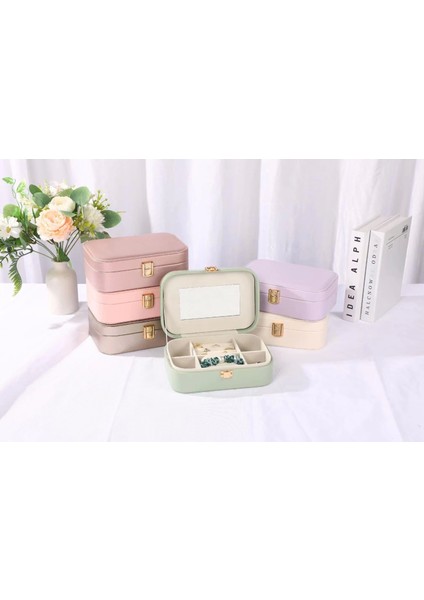 Deri Seyahat Takı Bijuteri Mücevher Kutusu Organizer Düzenleyici 20CM Yeşil Ithal Ürün fırsatları