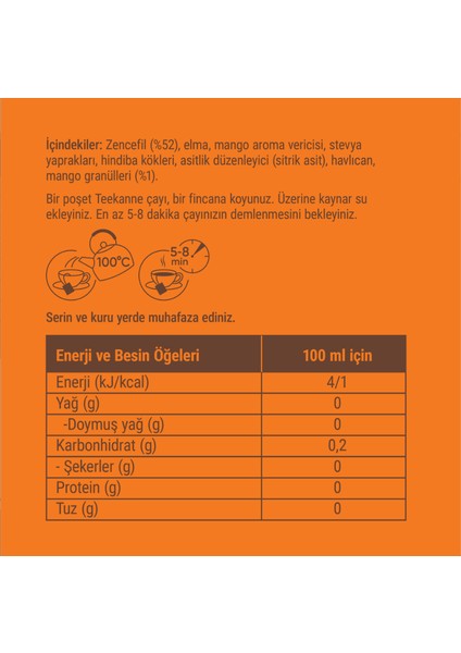 Zencefil Mango Karışık Bitki Çayı 45 gr x 12 Adet modelleri