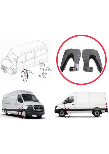 Mercedes Sprinter Mk2 906 Ncv3 Vw Crafter Mk1 2006-2017 Için Ön Sağ Sol Tekerlek Çamurluk Paçalık modelleri