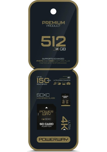 Premium 512 GB Sdxc Uhs Class 4K Ultra Hızlı Hafıza Kartı + Adaptör