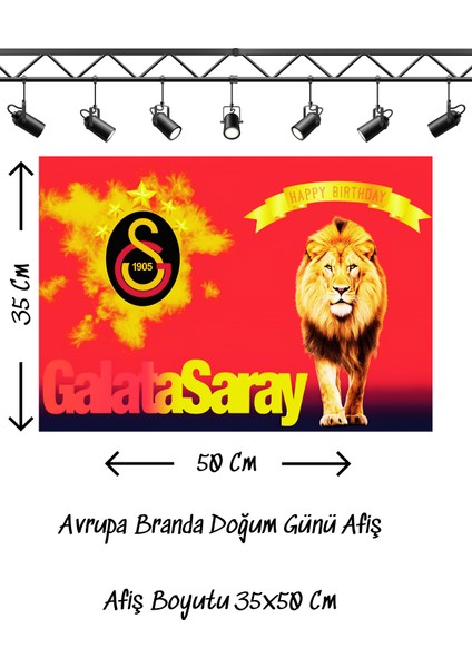 Galatasaray Temalı Doğum Günü Afişi