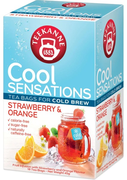 Çilek ve Portakal Aromalı Soğuk Bitki Çayı 40 gr x 10 Adet