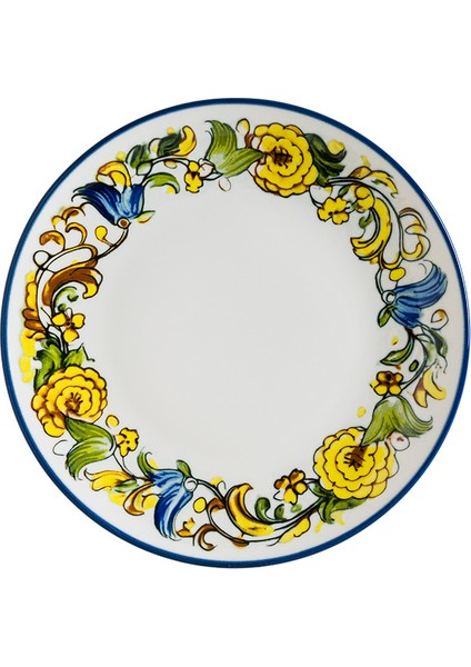 Albufera Mid White Gourmet 21 cm 12 Adet Porselen Düz Tabak