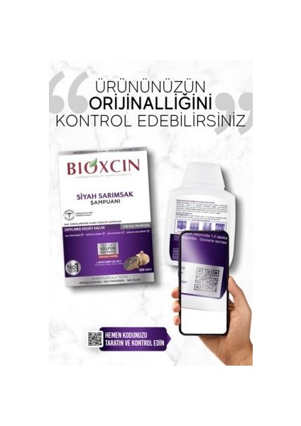 Siyah Sarımsak Şampuanı - Saç Dökülmesine Karşı, Canlılık ve Işıltı Veren, Sülfatsız, 3x300 ml, Bitkisel Formül, Paraben İçermez modelleri