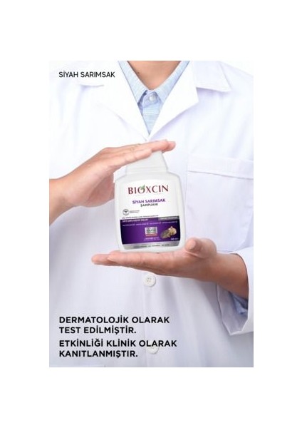 Siyah Sarımsak Şampuanı - Saç Dökülmesine Karşı, Canlılık ve Işıltı Veren, Sülfatsız, 3x300 ml, Bitkisel Formül, Paraben İçermez