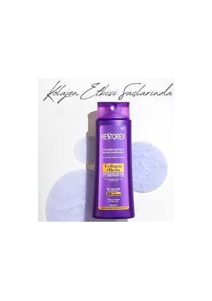 Hacim ve Parlaklık Veren Bakım Şampuanı - 500 ml, Kolajen ve Biotin İçerir, Paraben İçermez fırsatları