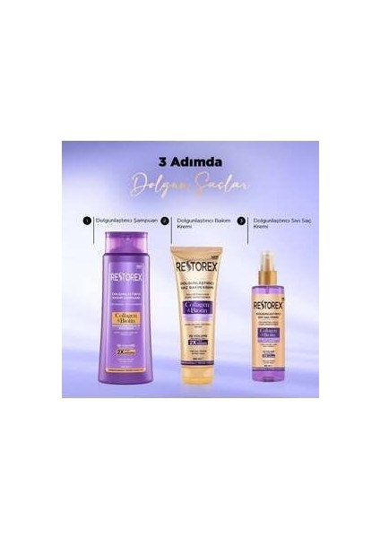 Hacim ve Parlaklık Veren Bakım Şampuanı - 500 ml, Kolajen ve Biotin İçerir, Paraben İçermez