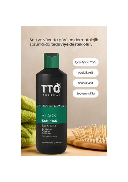 Thermal Canlandırıcı Etkili Saç ve Vücut Şampuanı - Yağlı ve Kepekli Saçlar İçin, 500 ml, Bitki Özlü, Paraben İçermez modelleri