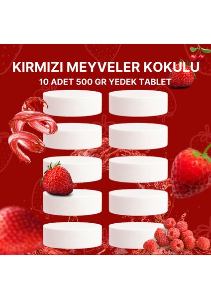 5 Adet 2X500 gr Nem Alıcı Rutubet ve Küf Önleyici Yedek Tablet Kırmızı Meyve