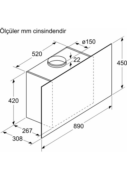 LC95FCJ60T IQ300 Duvar Tipi Davlumbaz 90 cm Siyah Cam, Siyah