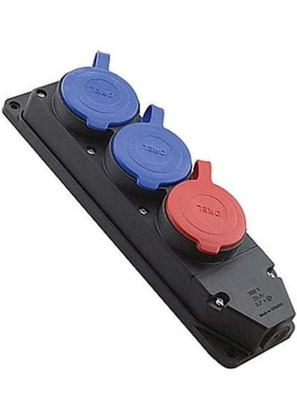 Kauçuk Duvar Prizi 1 Trifaze 3X25, 2 Monofaze 1X16