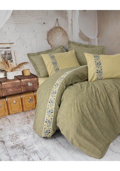 Folk Art Çift Kişilik Nevresim Takımı Elowen Sarı