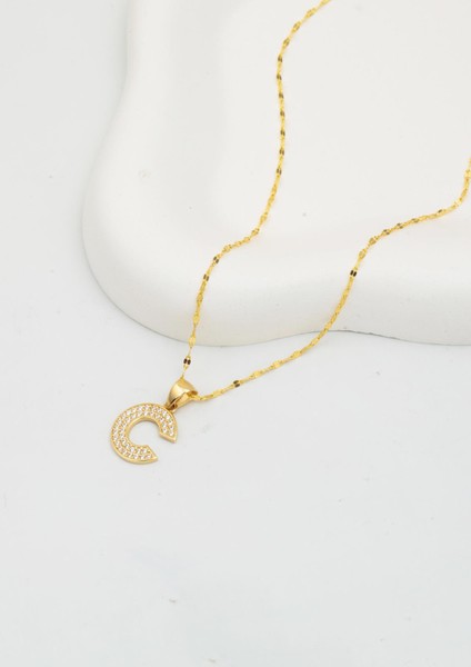 C Harfi 14 Ayar Altın Kolye modelleri