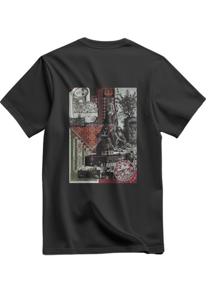 Kısa Kollu Filistinli Eski Gürüntüler Dijital Baskılı Unisex Filistin Tişört S - 2xl T300025