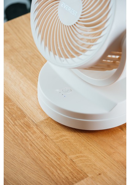 EFN-509 Krem- Kahve 7 Inç 3 Kademeli 2100 Rpm Hız Duvar Tıpı ve Masaüstü USB Fan