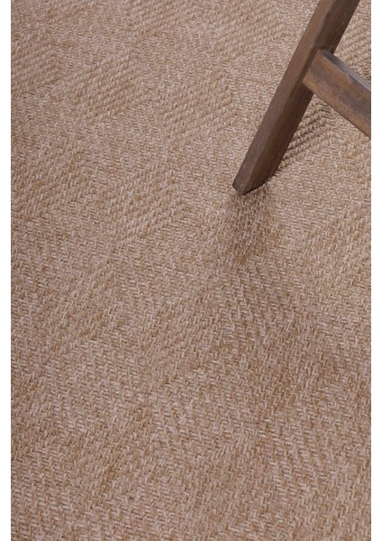 Avanos Kahverengi Jüt Sisal Yıkanabilir ve Püsküllü Makine Dokuma Halı Balkon Bahçe Teras Mutfak