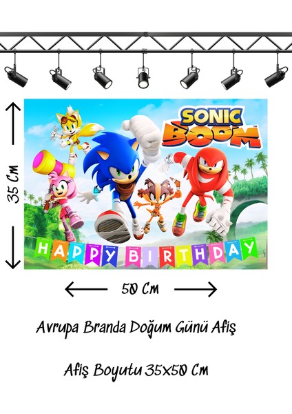 Sonic Boom Sonic Kirpi Sonic Temalı Doğum Günü Afişi