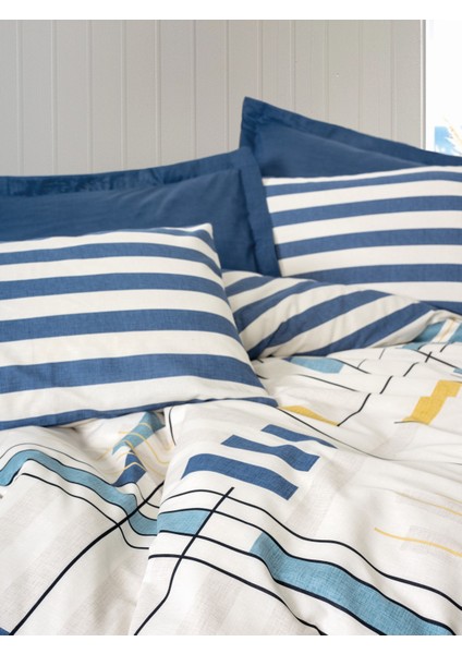 Modern Tek Kişilik Nevresim Takımı Lunox Lacivert fiyatları