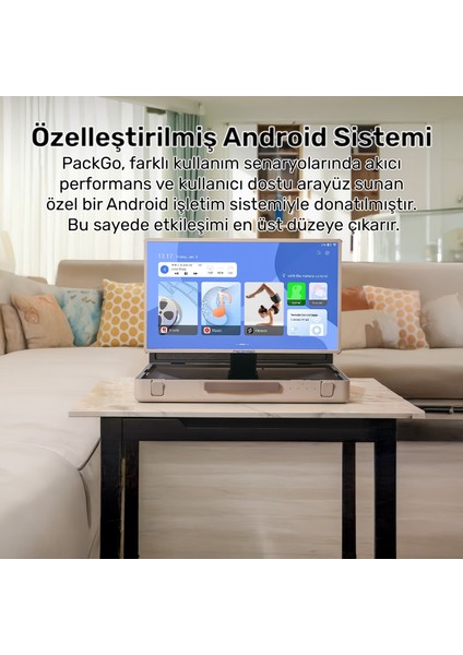 AP2718T 27'' Fhd 8/128GB Android Dokunmatik Çantalı Şarjlı Taşınabilir Smart LED Ekran fırsatları