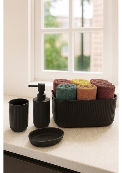 Linea Box 4'lü Banyo Seti - Siyah