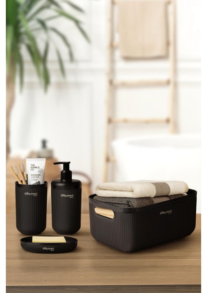 Linea Box 4'lü Banyo Seti - Siyah fiyatları