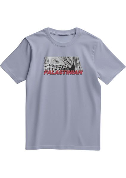 Kısa Kollu Filistin Yaşlı Kadının Gözleri Altı Falastınıan Dijital Baskılı Unisex S - 2xl T300024