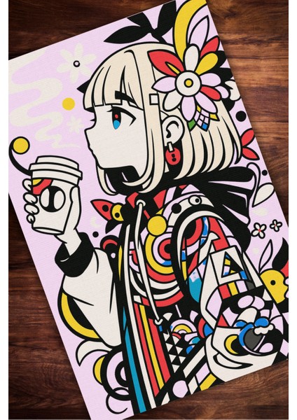 Anime Figürlü Renkli Halı Dijital Baskılı Pamuk Dokuma Kaymaz Tabanlı Yıkanabilir Antialerjik Pati Dostu Genç Kız Halısı modelleri