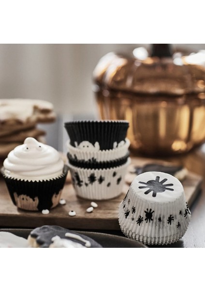 Kustfyr Muffin Kağıdı, Karışık Desenler-Beyaz/siyah, 65 Adet fiyatları